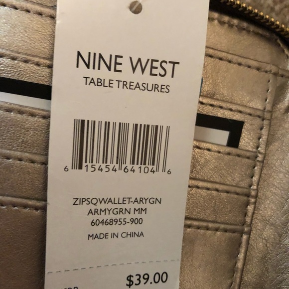 Small zip synthetic leather wallet, Olive color. - Picture 3 of 7